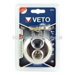 Veto Disc Padlock Stainless Steel 70mm